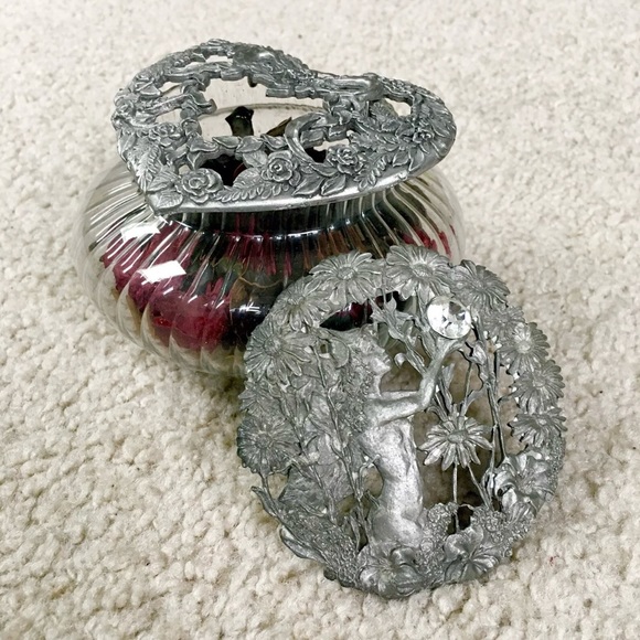 Vintage RAWCLIFFE PEWTER Potpourri Jar With Two Lids PC2990/PO2908 and Potpourri - Picture 5 of 12